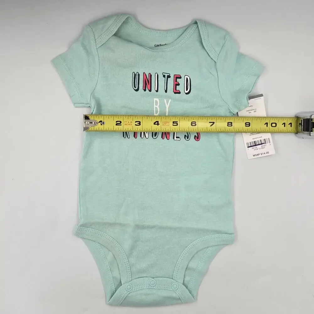 Carter's 6 Month One Piece Bodysuit United by Kindness Light Blue-Green